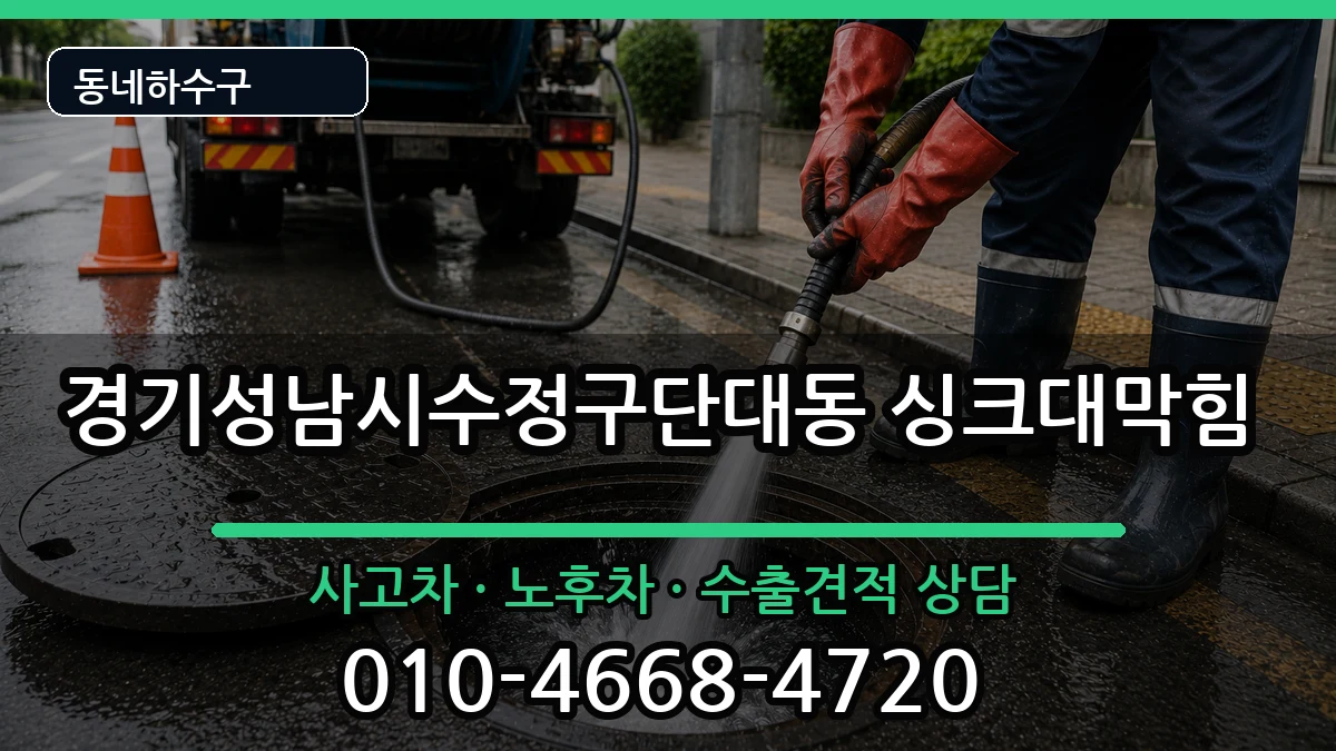 경기성남시수정구단대동  싱크대막힘 질문형