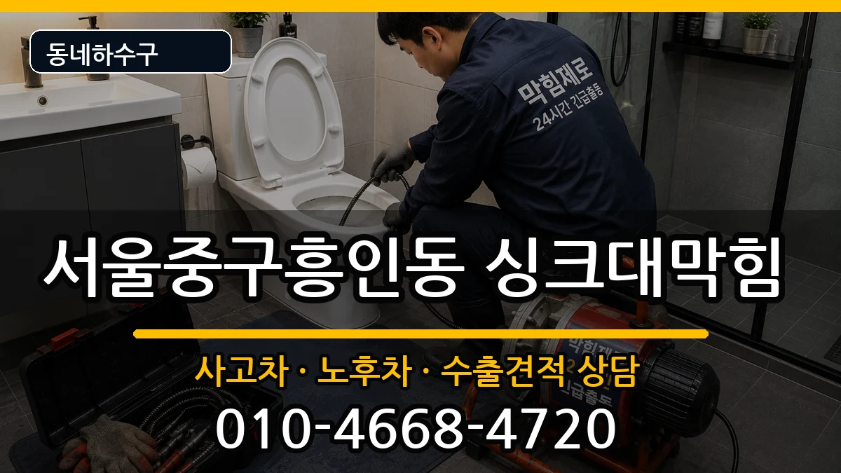 서울중구흥인동 싱크대막힘 증상 처리 안내 이미지 1