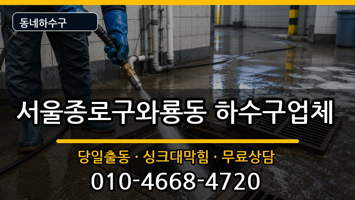 서울종로구와룡동 하수구막힘 증상 처리 안내 이미지 2