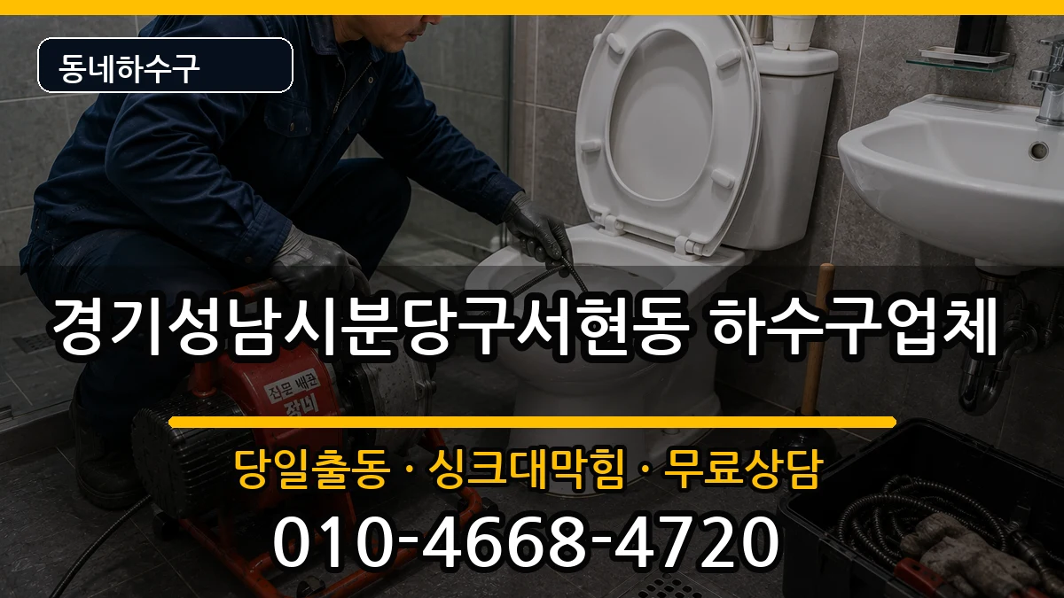 경기성남시분당구서현동 하수구막힘 증상 처리 안내 이미지 3