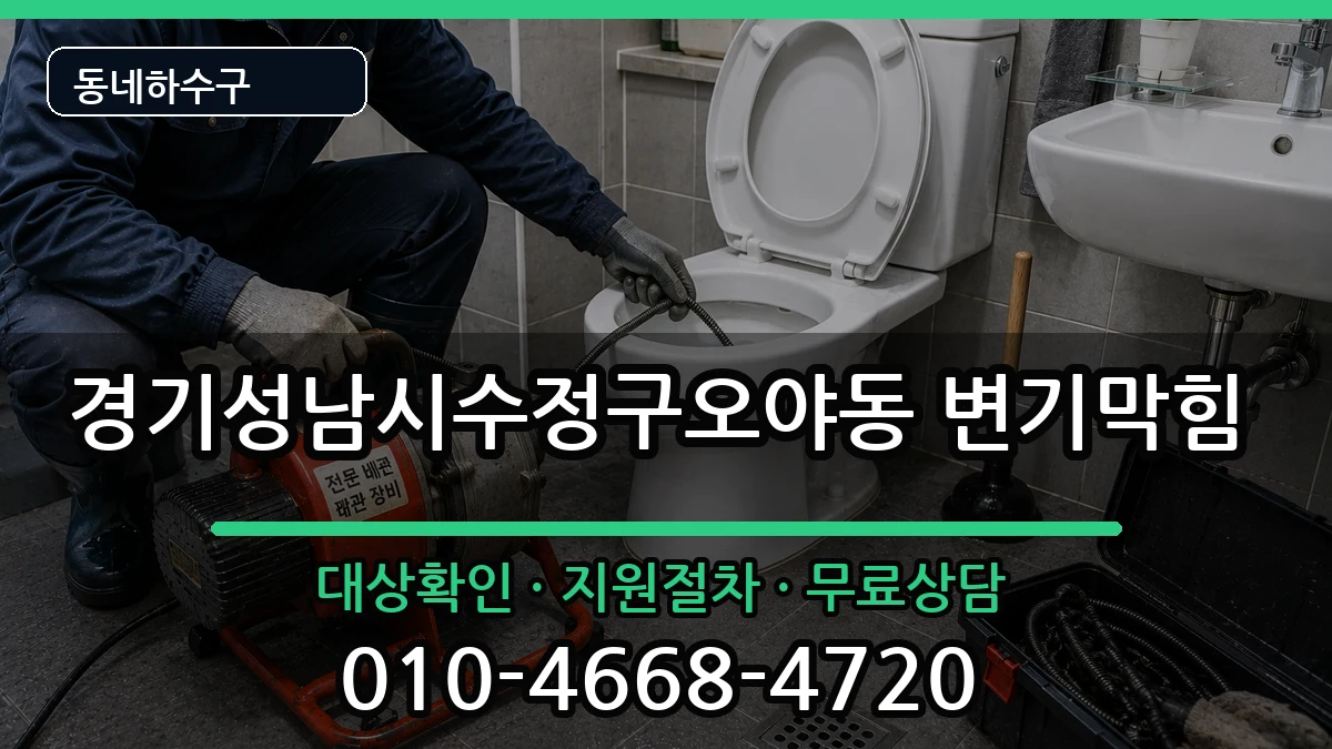 경기성남시수정구오야동 변기막힘 증상 처리 안내 이미지 2