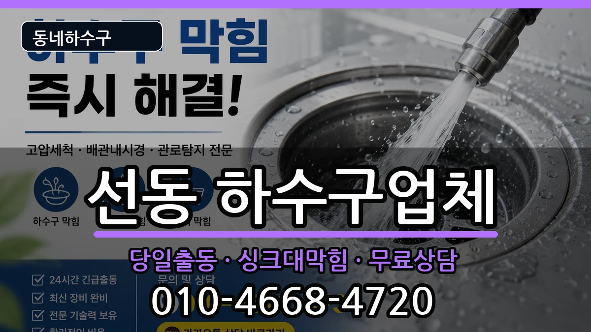 경기하남시선동 하수구막힘 증상 처리 안내 이미지 1