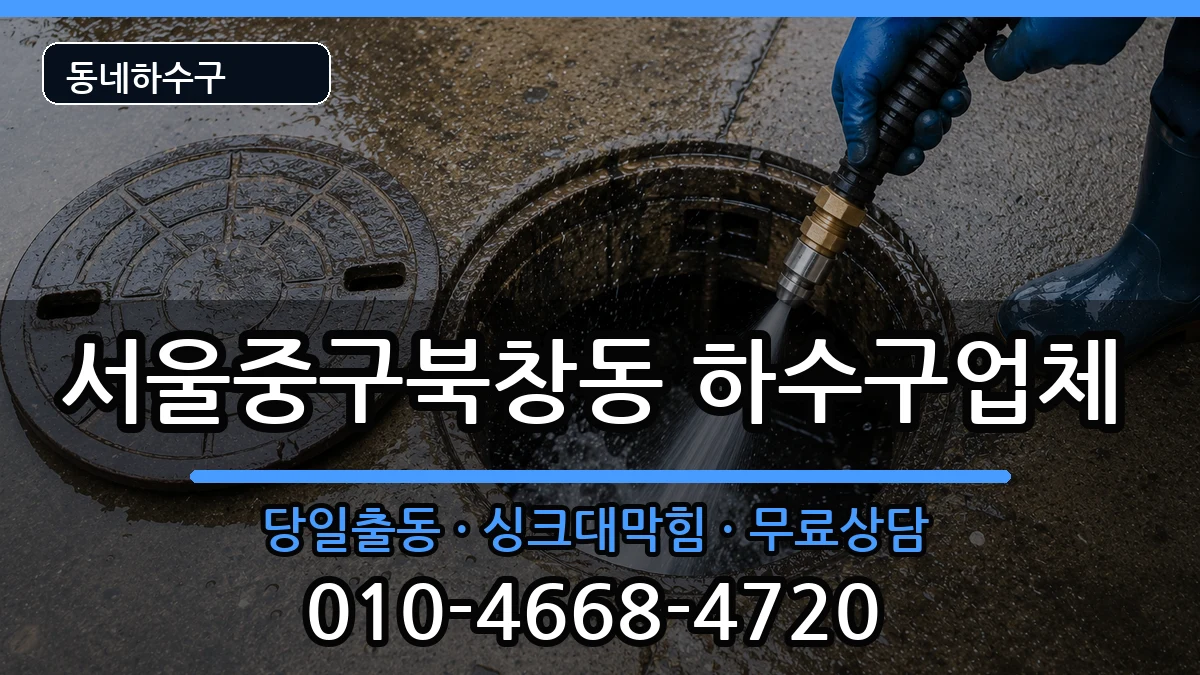 서울중구북창동 하수구막힘 증상 처리 안내 이미지 3