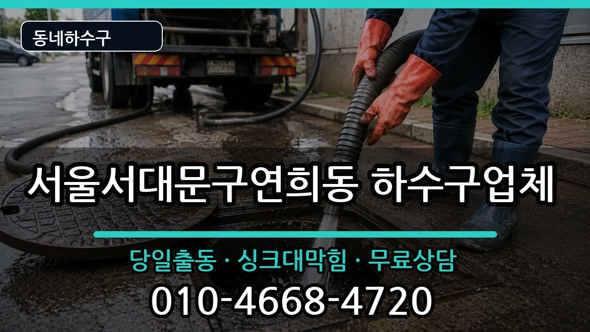 서울서대문구연희동 하수구막힘 증상 처리 안내 이미지 1