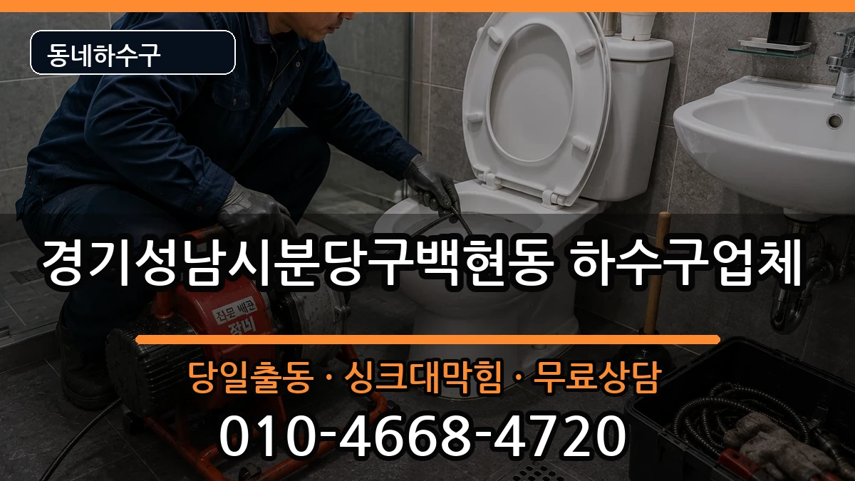 경기성남시분당구백현동  하수구막힘 사례형