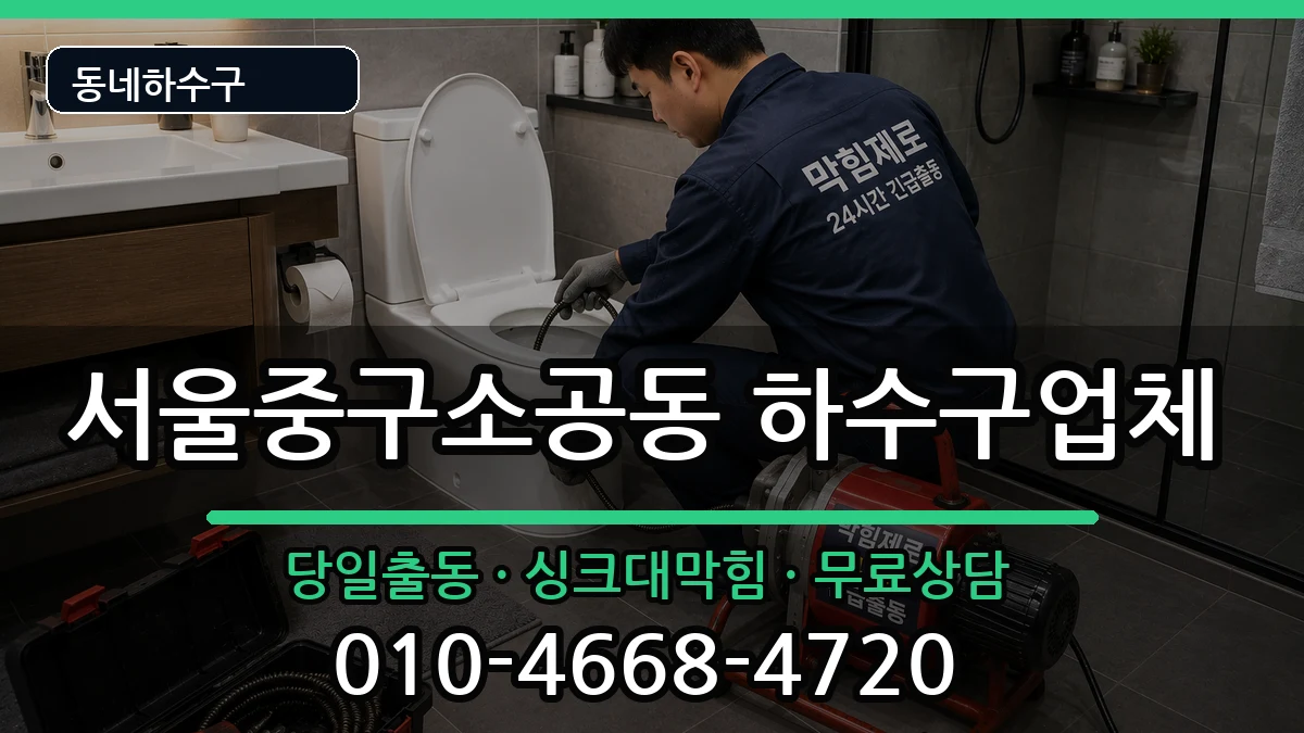 서울중구소공동 하수구막힘 증상 처리 안내 이미지 1