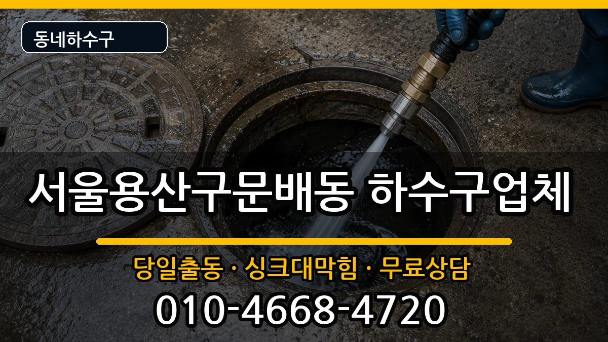 서울용산구문배동 하수구막힘 증상 처리 안내 이미지 2