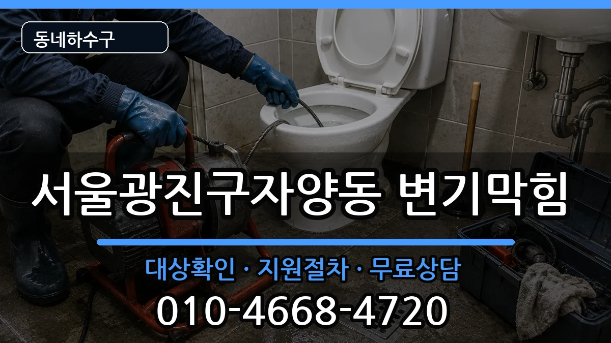 서울광진구자양동 변기막힘 증상 처리 안내 이미지 1