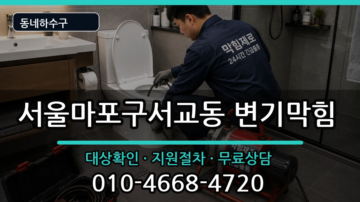 서울마포구서교동 변기막힘 증상 처리 안내 이미지 1