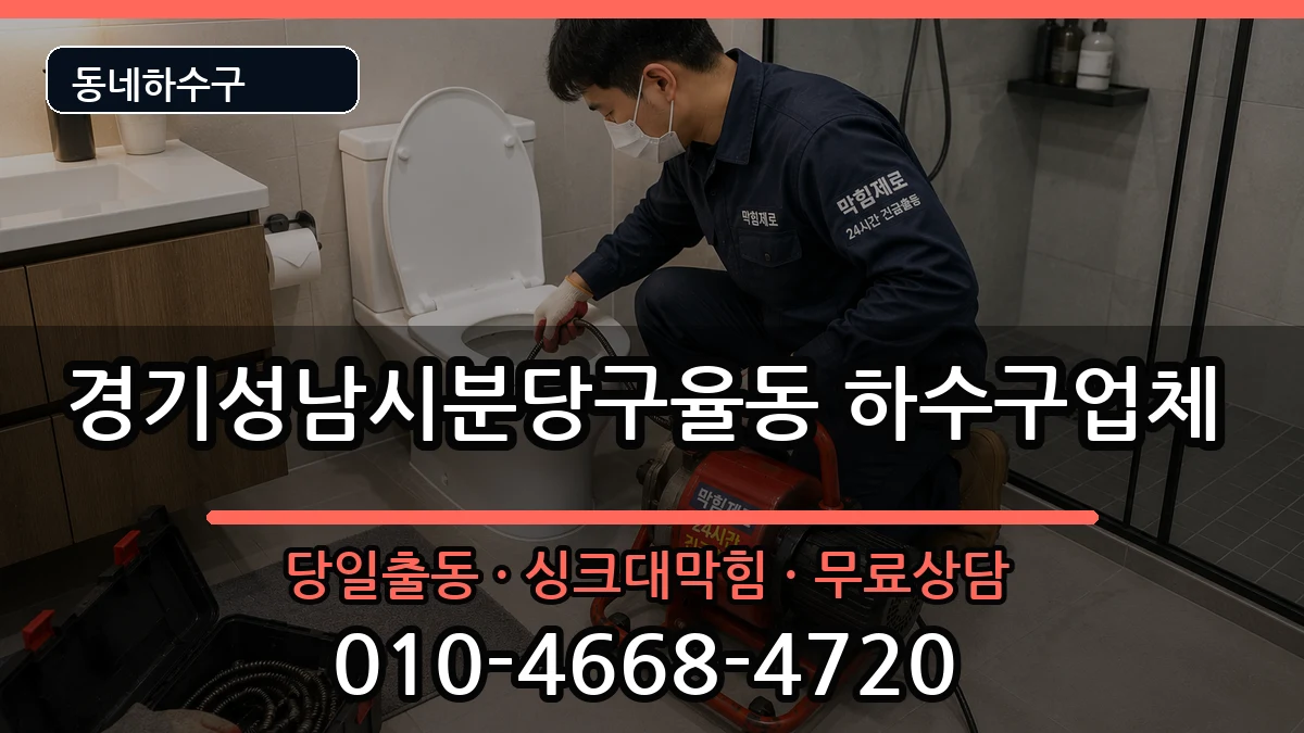 경기성남시분당구율동  하수구막힘 사례형