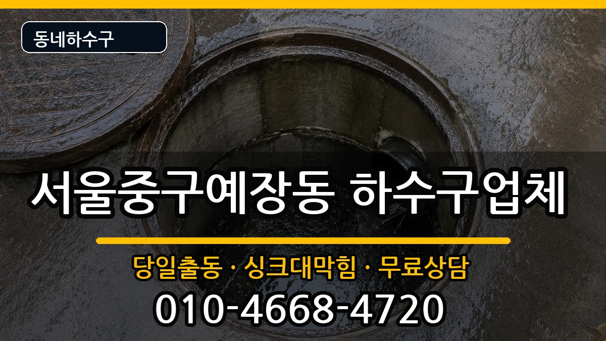 서울중구예장동 하수구막힘 증상 처리 안내 이미지 3