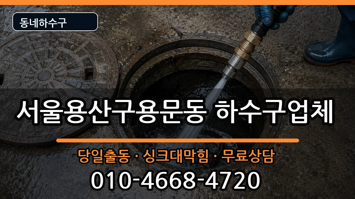 서울용산구용문동 하수구막힘 증상 처리 안내 이미지 3