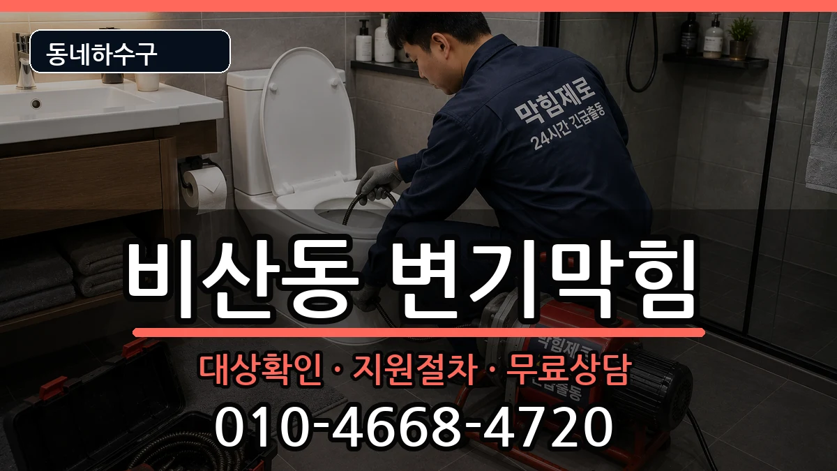경기안양시동안구비산동  변기막힘 절차형