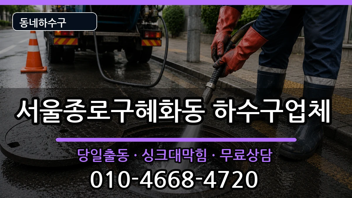 서울종로구혜화동  하수구막힘 질문형