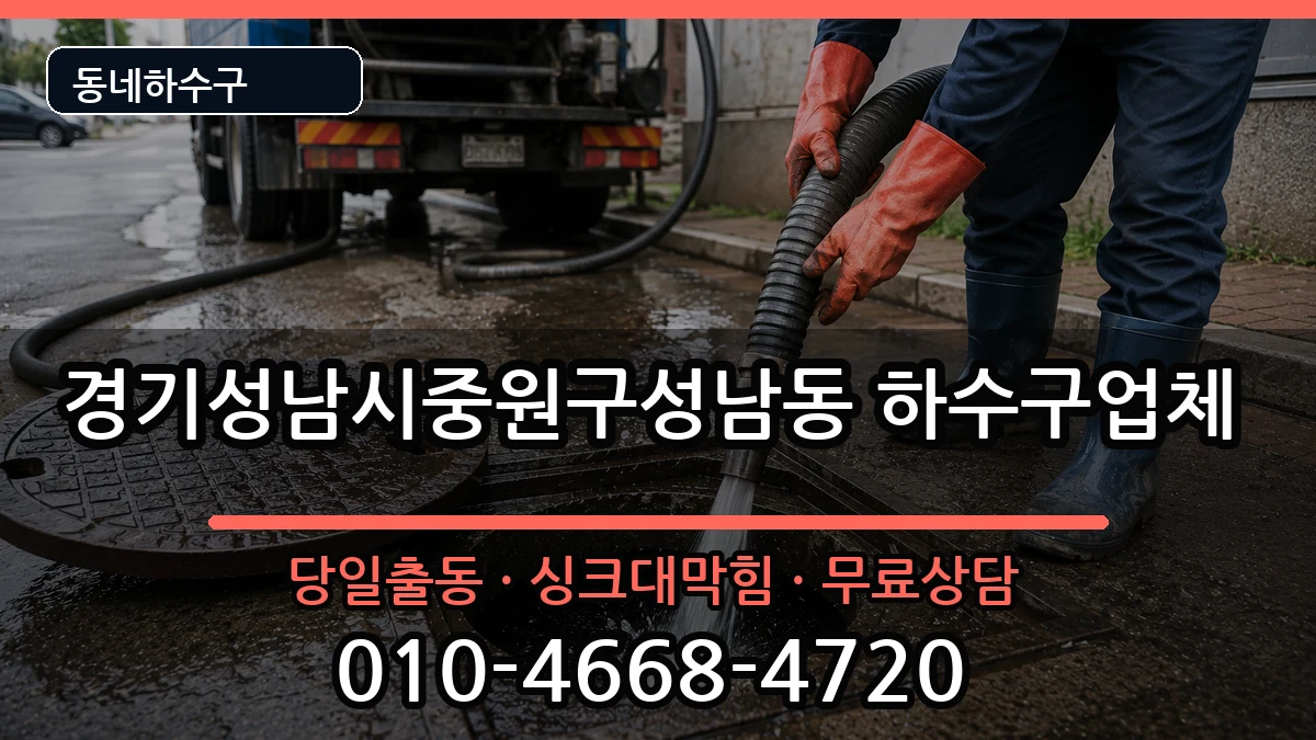 경기성남시중원구성남동 하수구막힘 증상 처리 안내 이미지 1