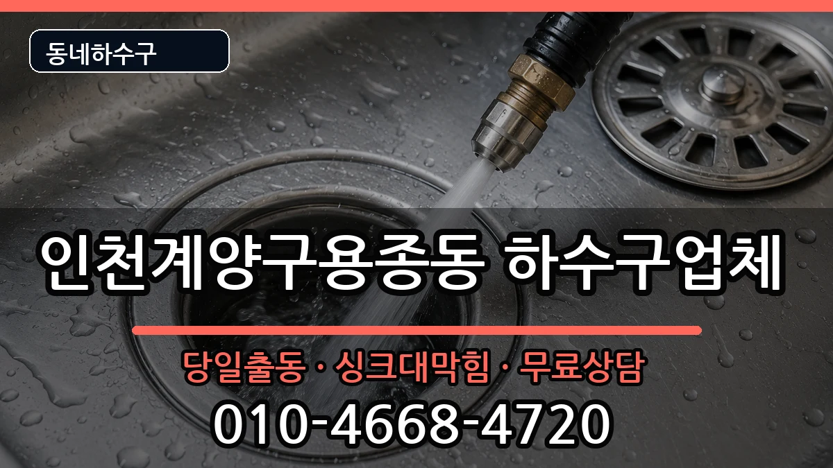 인천계양구용종동 하수구막힘 인천계양구용종동 하수구막힘 증상 처리 안내 이미지 3