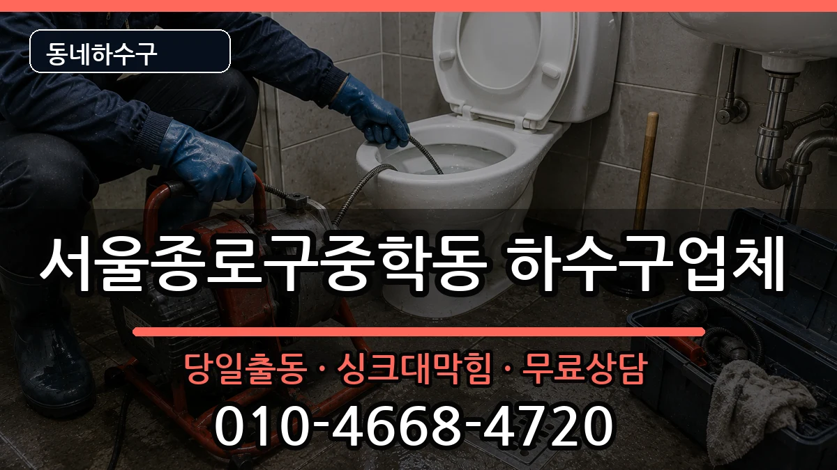 서울종로구중학동 하수구막힘 증상 처리 안내 이미지 1