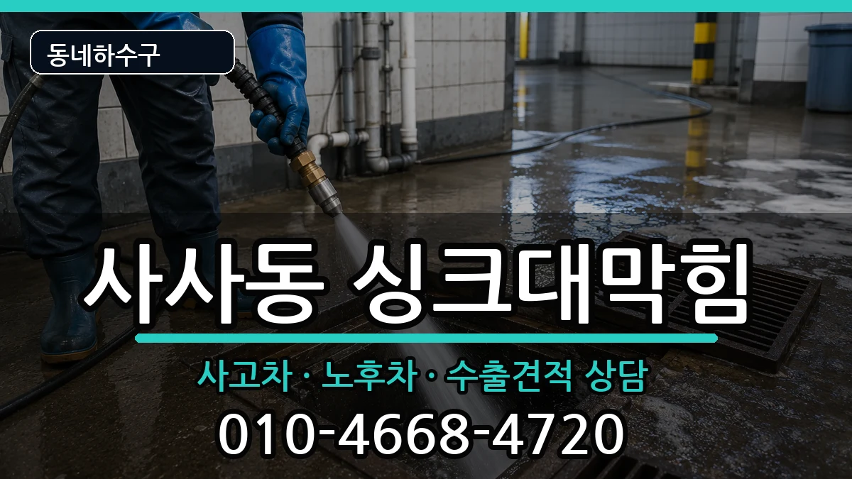 경기안산시상록구사사동 싱크대막힘 증상 처리 안내 이미지 2