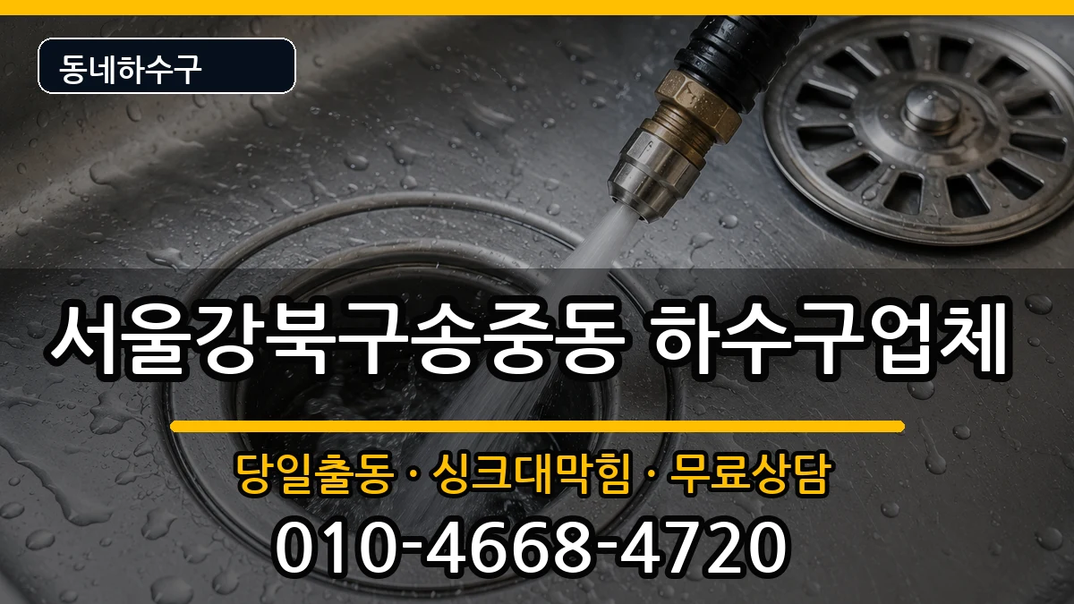 서울강북구송중동 하수구막힘 서울강북구송중동 하수구막힘 증상 처리 안내 이미지 1