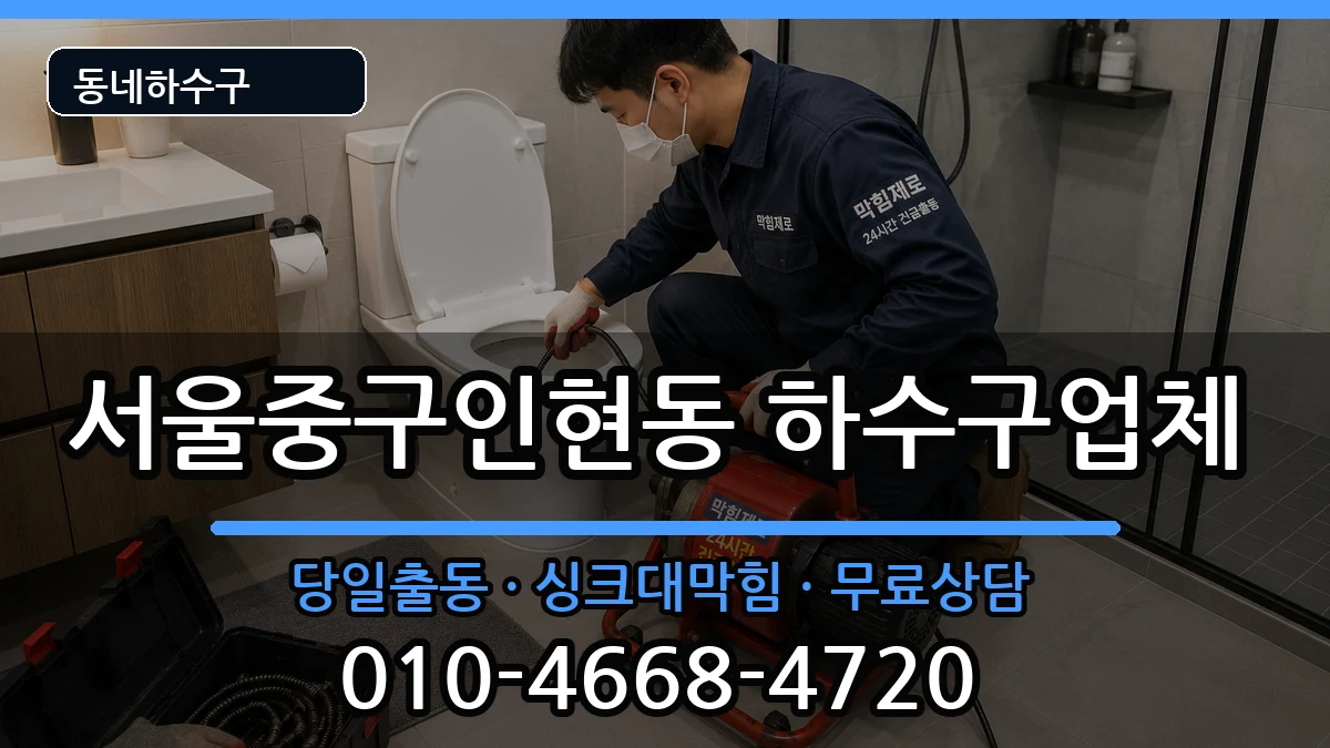 서울중구인현동 하수구막힘 증상 처리 안내 이미지 3