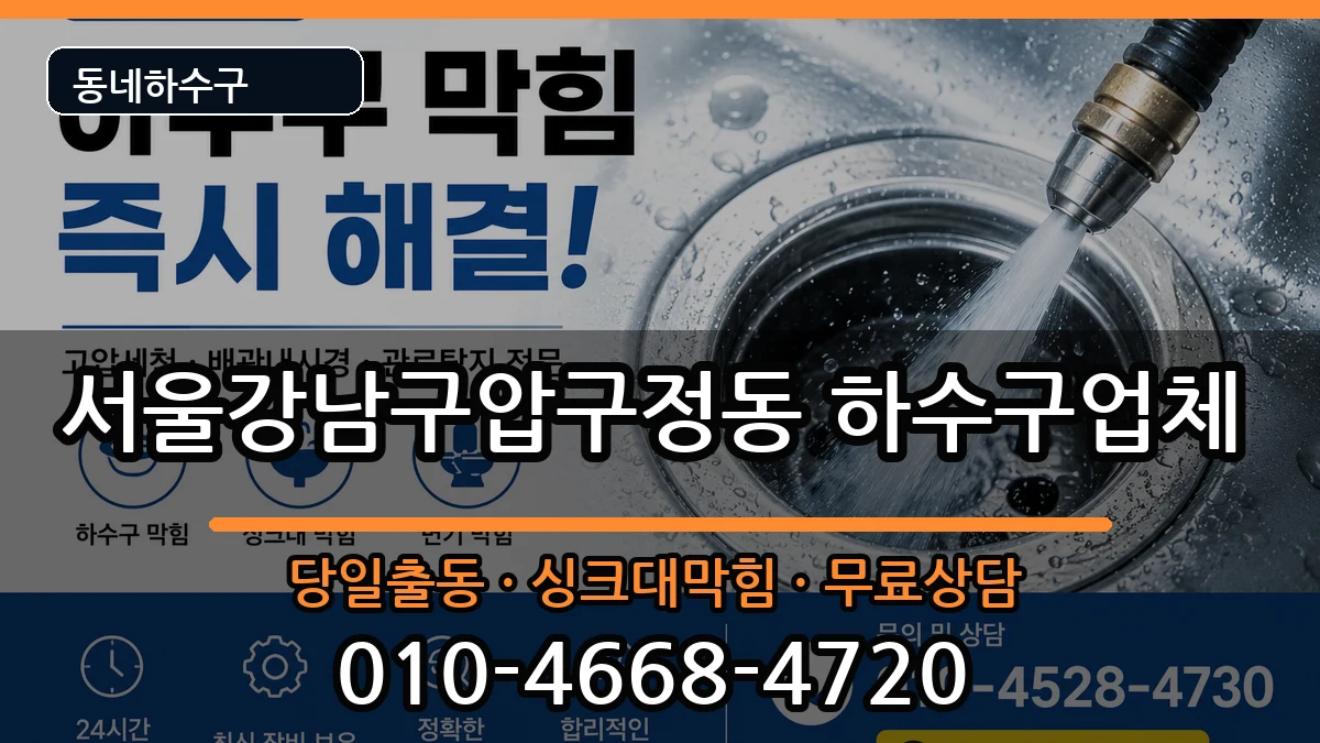 서울강남구압구정동 하수구막힘 서울강남구압구정동 하수구막힘 증상 처리 안내 이미지 3