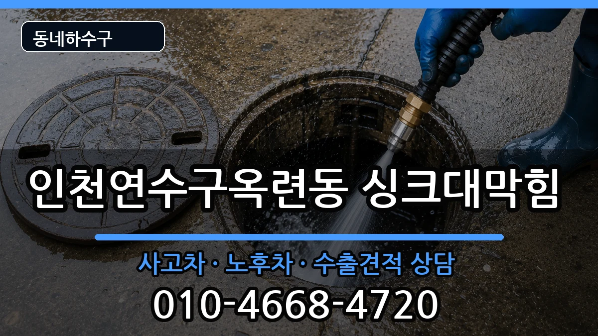 인천연수구옥련동 싱크대막힘 증상 처리 안내 이미지 1