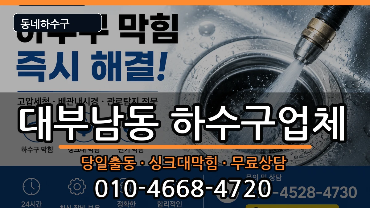 경기안산시단원구대부남동 하수구막힘 증상 처리 안내 이미지 1