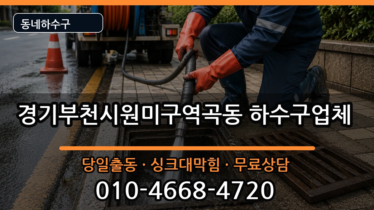 경기부천시원미구역곡동 하수구막힘 증상 처리 안내 이미지 3