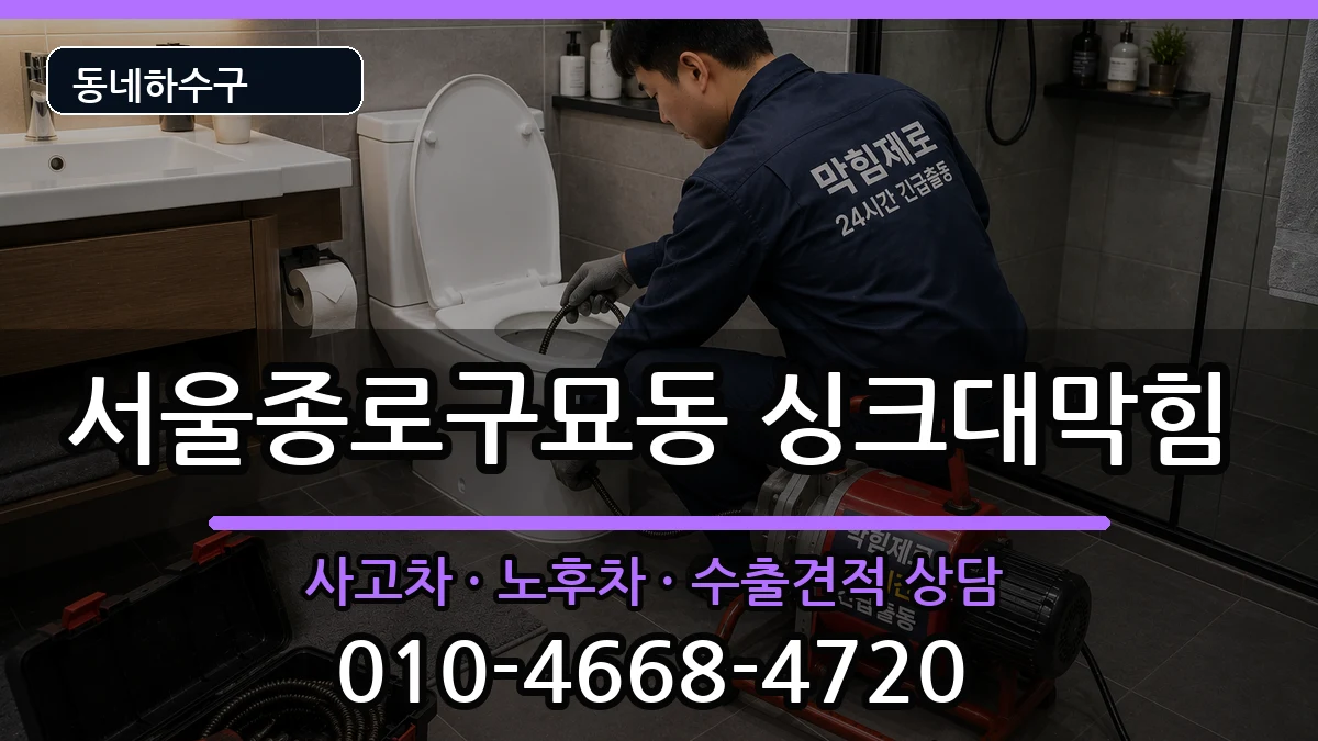 서울종로구묘동 싱크대막힘 서울종로구묘동 싱크대막힘 증상 처리 안내 이미지 1