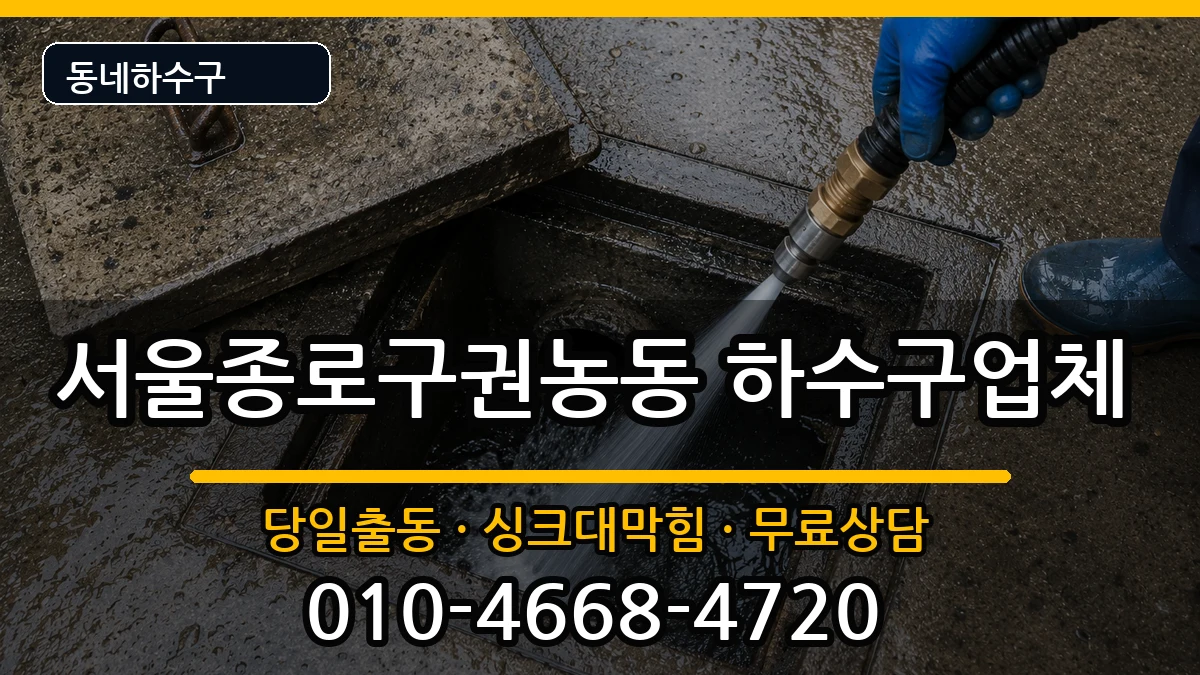 서울종로구권농동 하수구막힘 증상 처리 안내 이미지 2