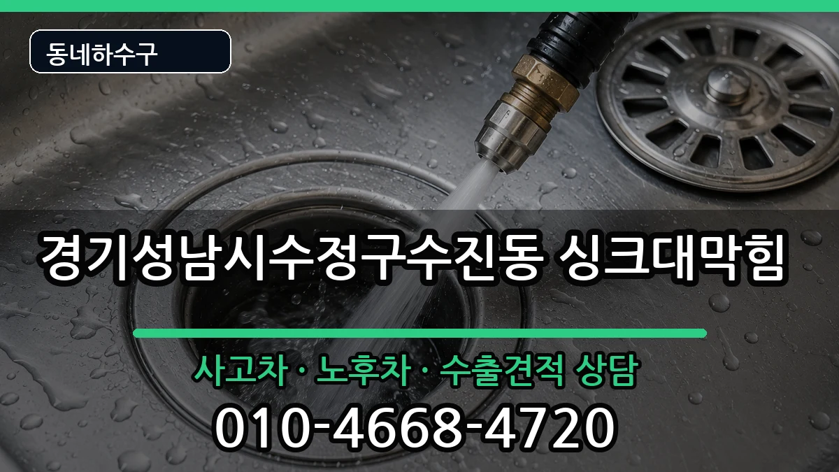 경기성남시수정구수진동  싱크대막힘 비용형