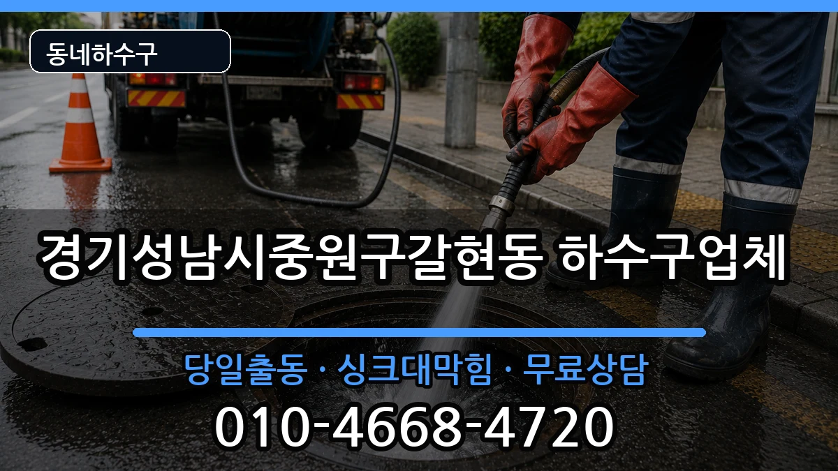 경기성남시중원구갈현동  하수구막힘 질문형