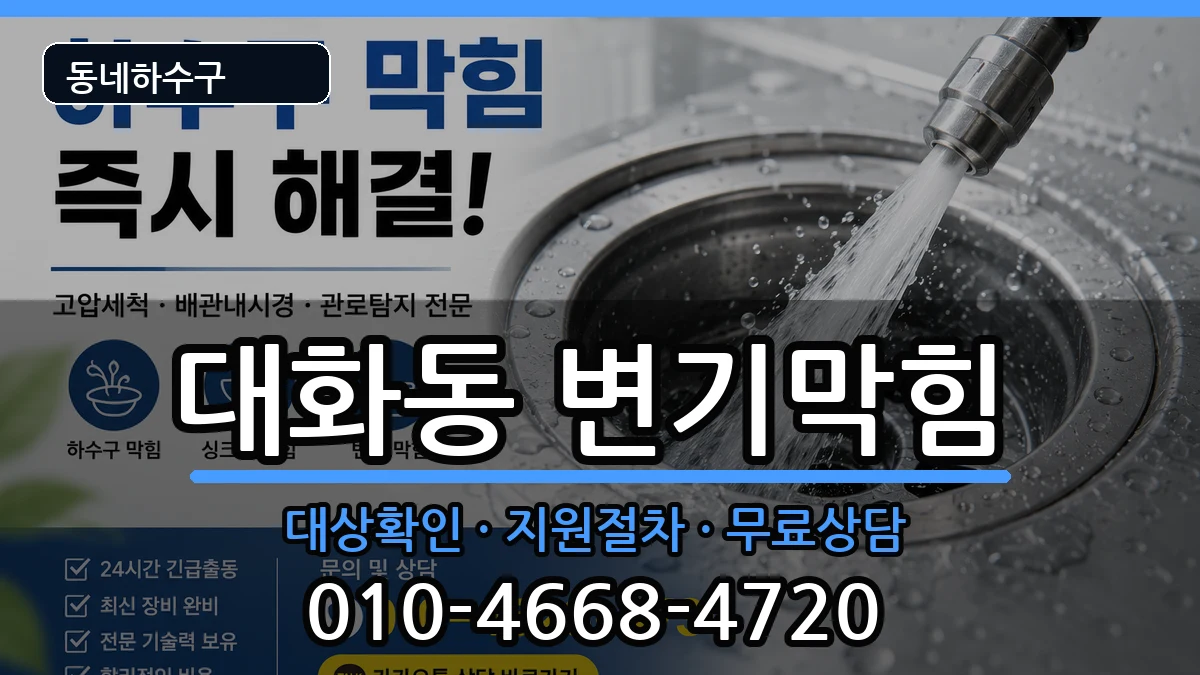 경기고양시일산서구대화동  변기막힘 지역형