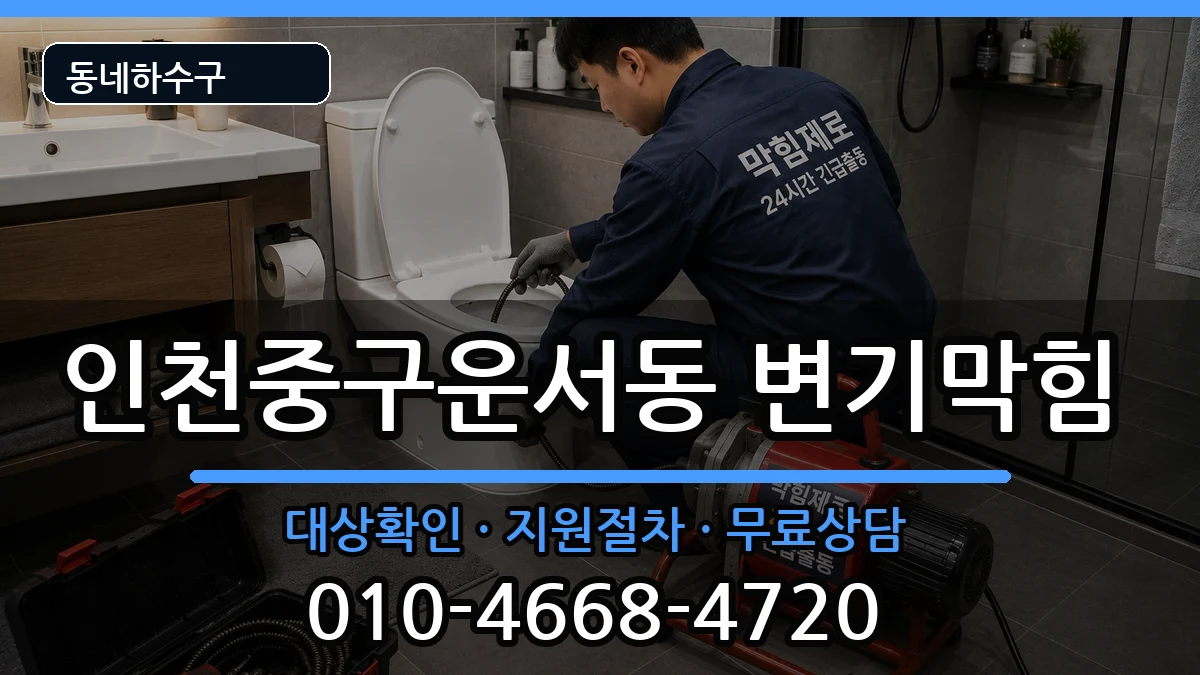 인천중구운서동 변기막힘 인천중구운서동 변기막힘 증상 처리 안내 이미지 1