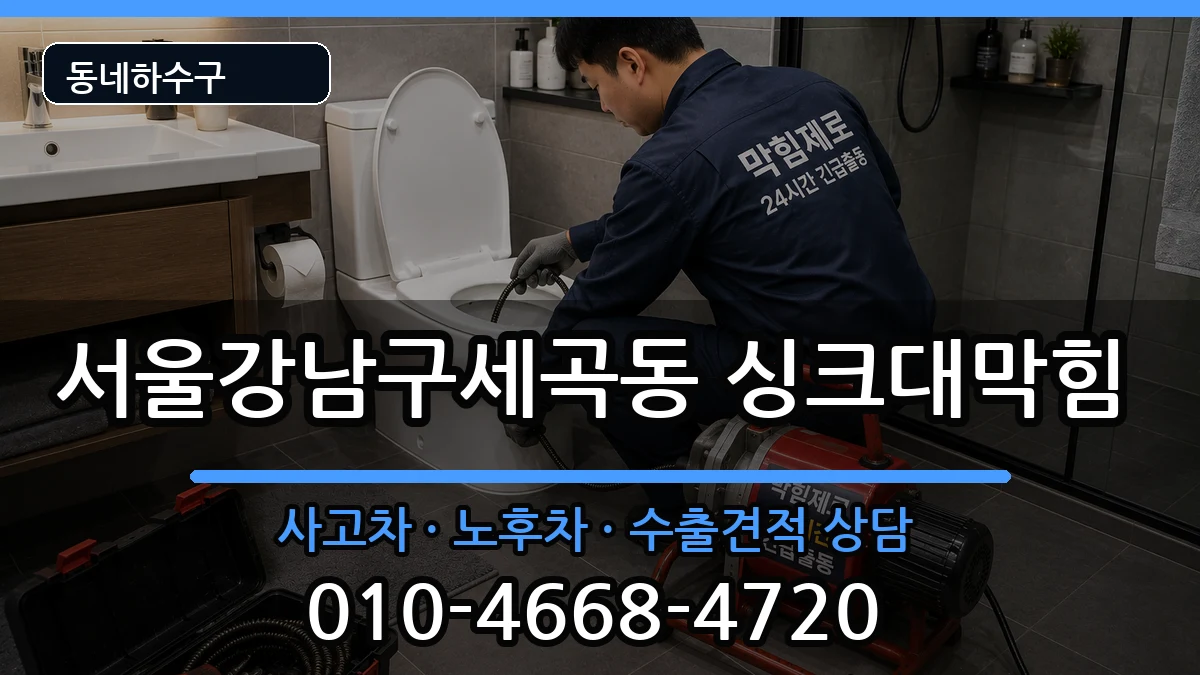 서울강남구세곡동 싱크대막힘 서울강남구세곡동 싱크대막힘 증상 처리 안내 이미지 3