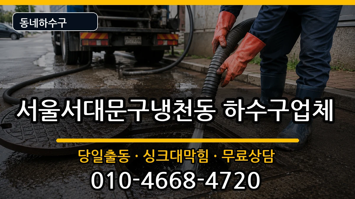 서울서대문구냉천동  하수구막힘 정보형
