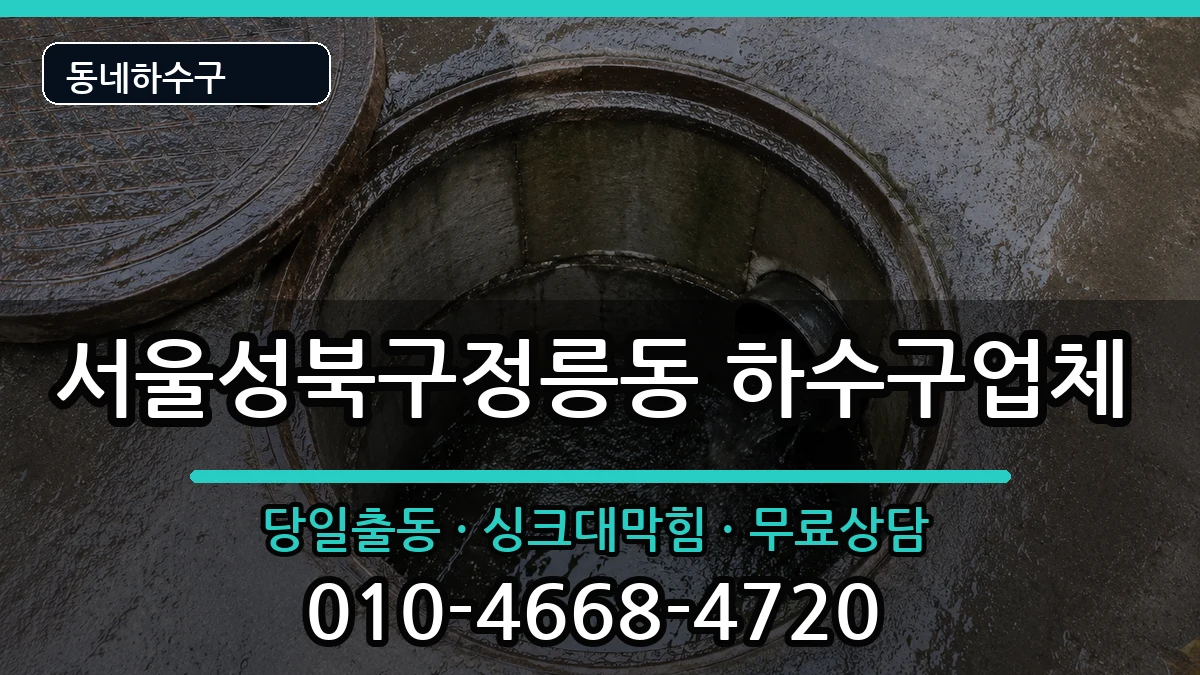 서울성북구정릉동 하수구막힘 증상 처리 안내 이미지 2