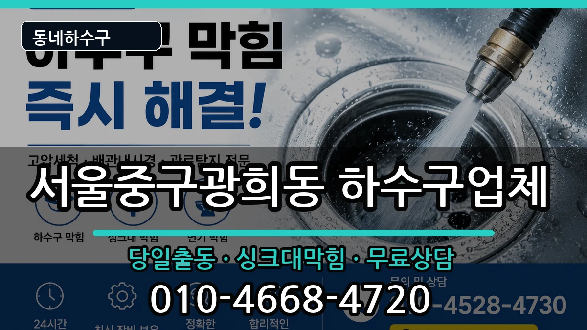 서울중구광희동 하수구막힘 서울중구광희동 하수구막힘 증상 처리 안내 이미지 3
