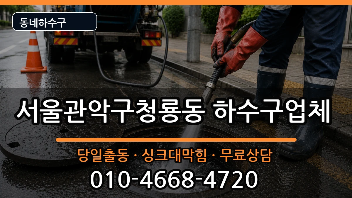서울관악구청룡동 하수구막힘 증상 처리 안내 이미지 2