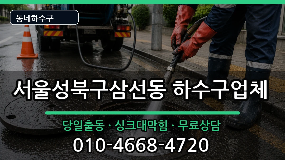 서울성북구삼선동 하수구막힘 증상 처리 안내 이미지 3