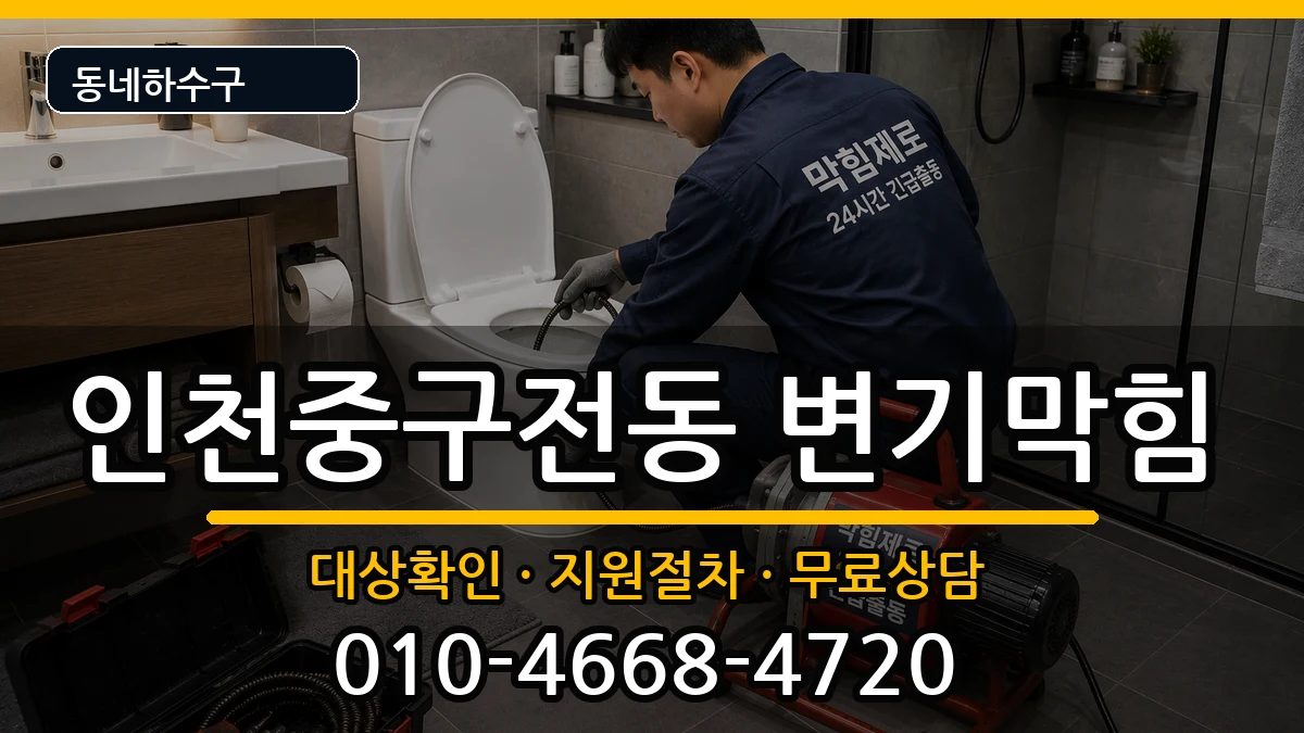 인천중구전동 변기막힘 인천중구전동 변기막힘 증상 처리 안내 이미지 1