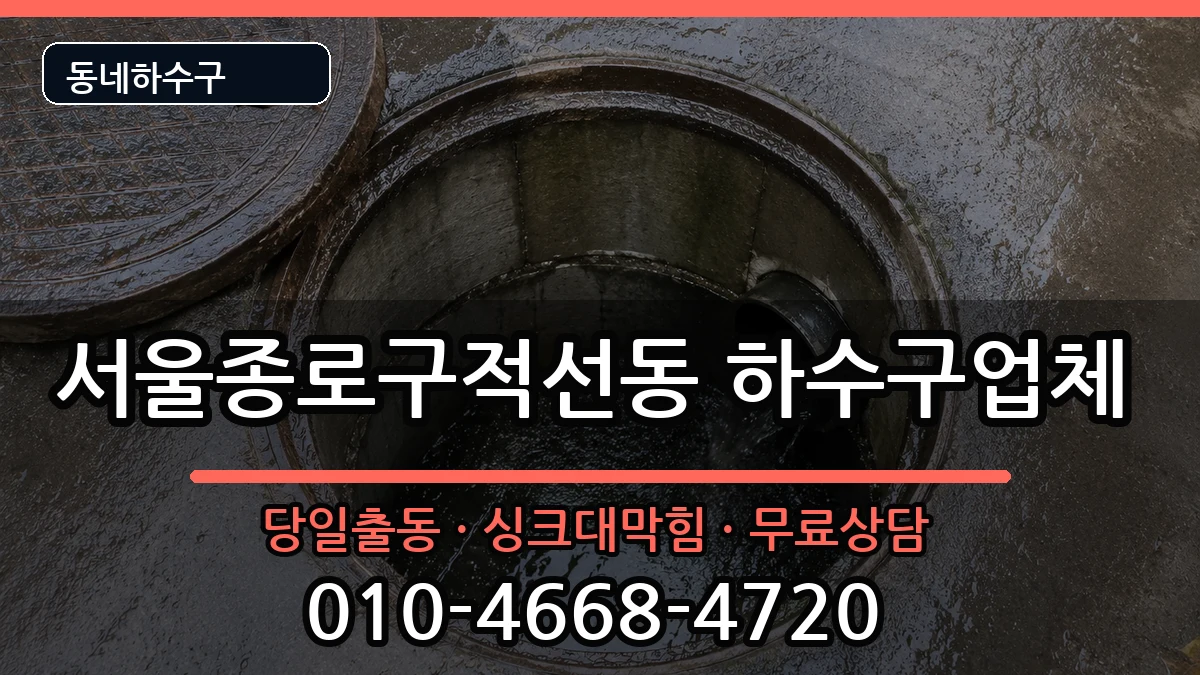 서울종로구적선동  하수구막힘 FAQ형