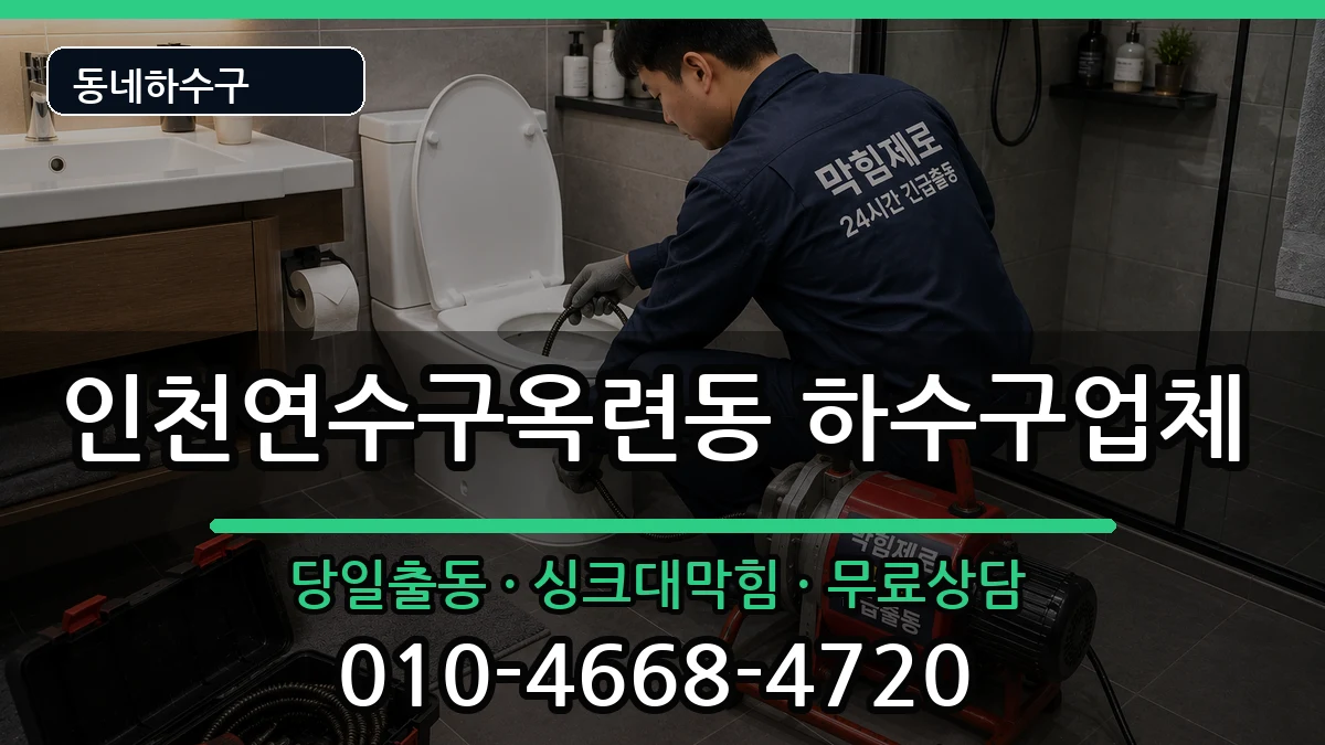 인천연수구옥련동 하수구막힘 증상 처리 안내 이미지 3