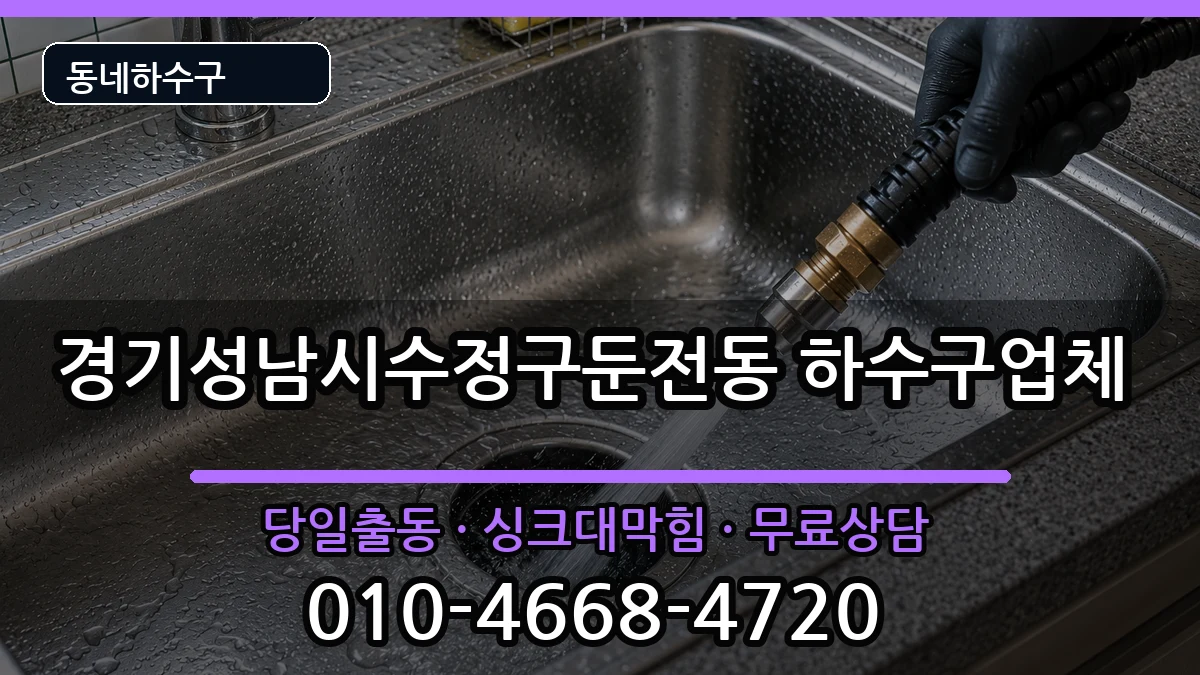경기성남시수정구둔전동 하수구막힘 경기성남시수정구둔전동 하수구막힘 증상 처리 안내 이미지 1