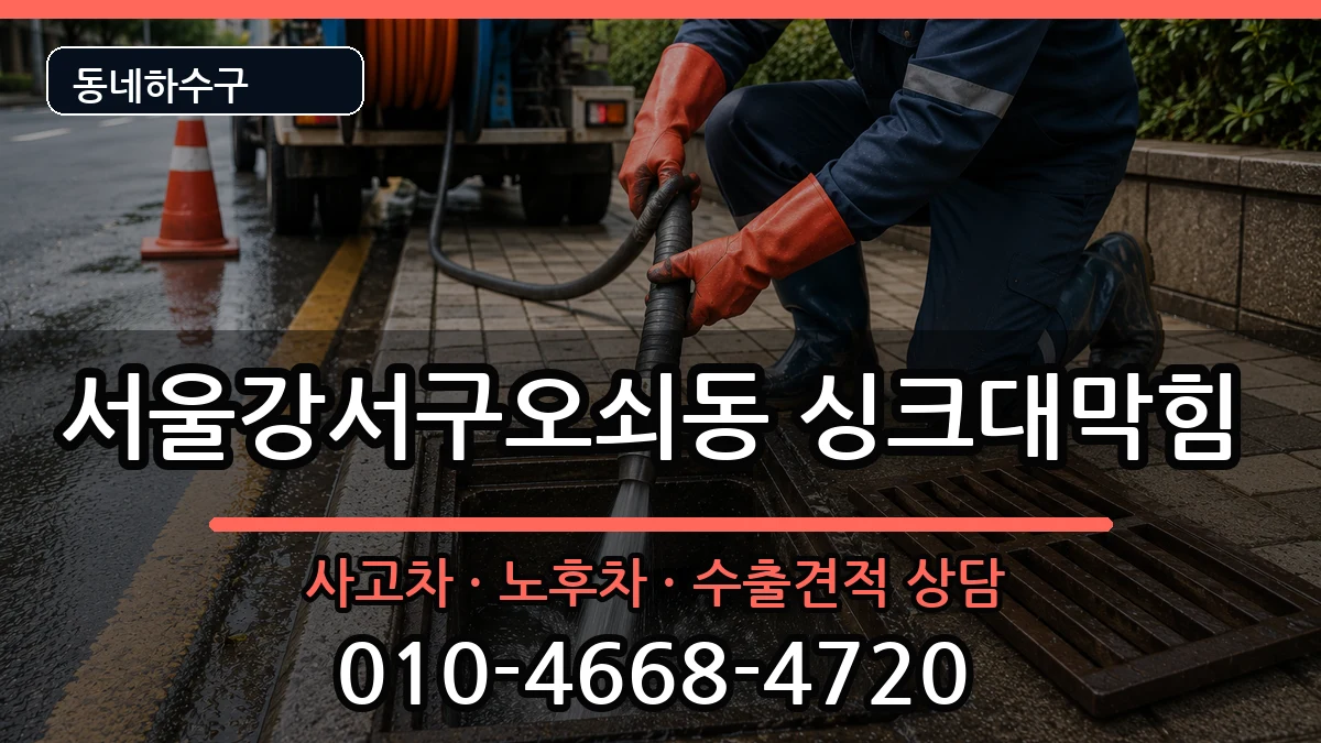 서울강서구오쇠동  싱크대막힘 질문형