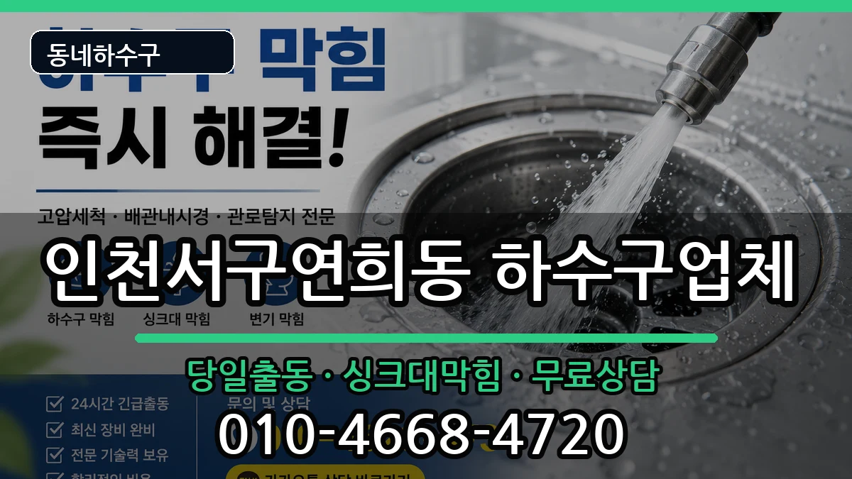 인천서구연희동  하수구막힘 지역형