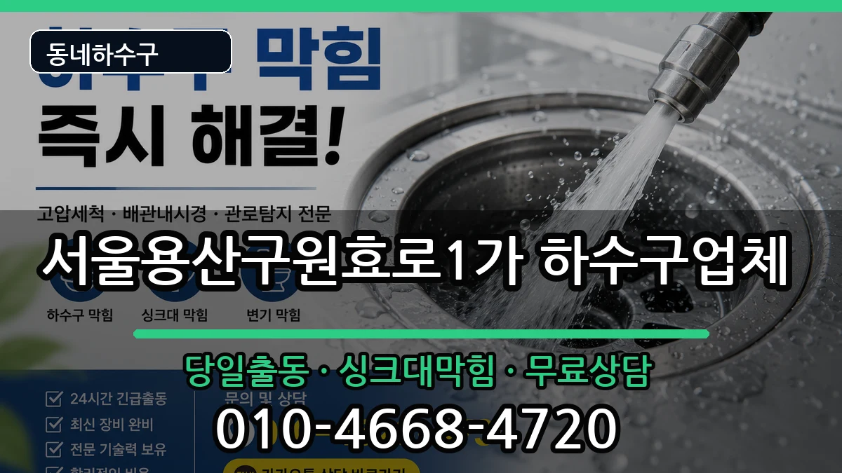 서울용산구원효로1가 하수구막힘 서울용산구원효로1가 하수구막힘 증상 처리 안내 이미지 3