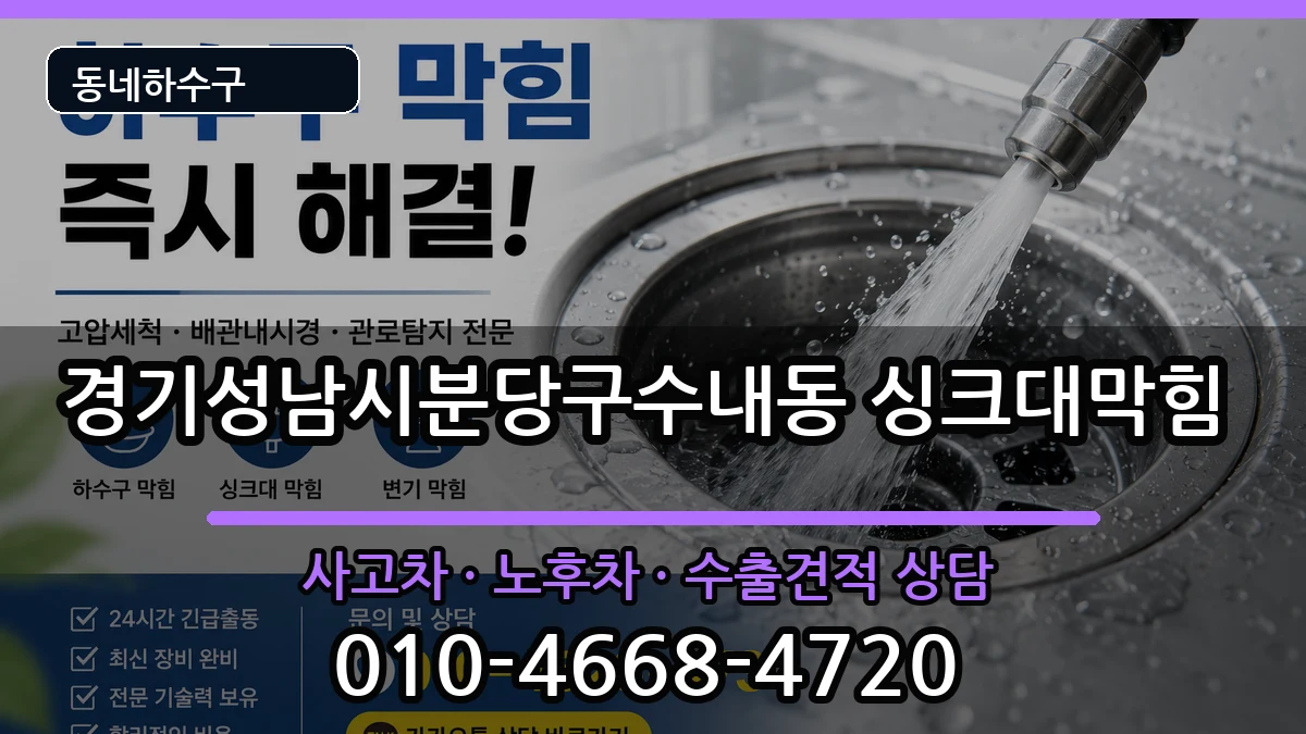 경기성남시분당구수내동 싱크대막힘 증상 처리 안내 이미지 1