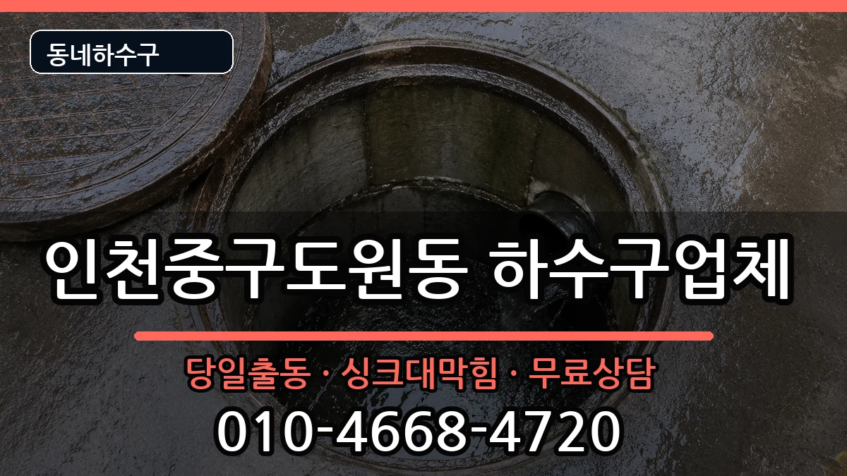 인천중구도원동 하수구막힘 인천중구도원동 하수구막힘 증상 처리 안내 이미지 3