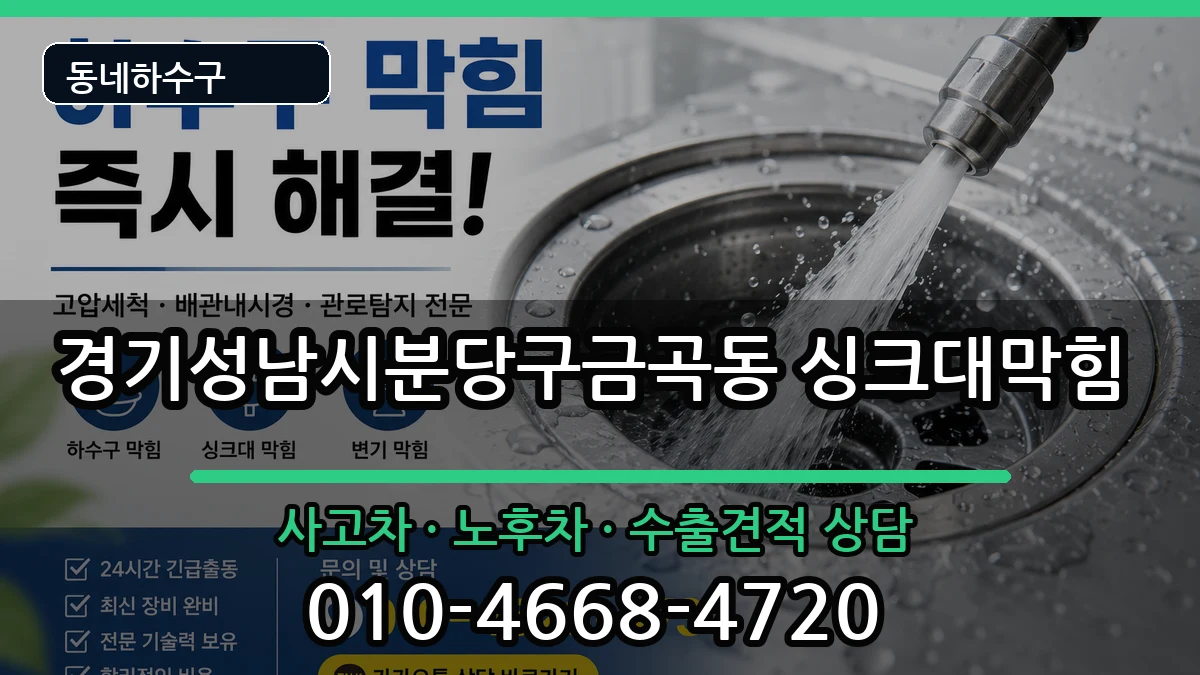 경기성남시분당구금곡동 싱크대막힘 경기성남시분당구금곡동 싱크대막힘 증상 처리 안내 이미지 1
